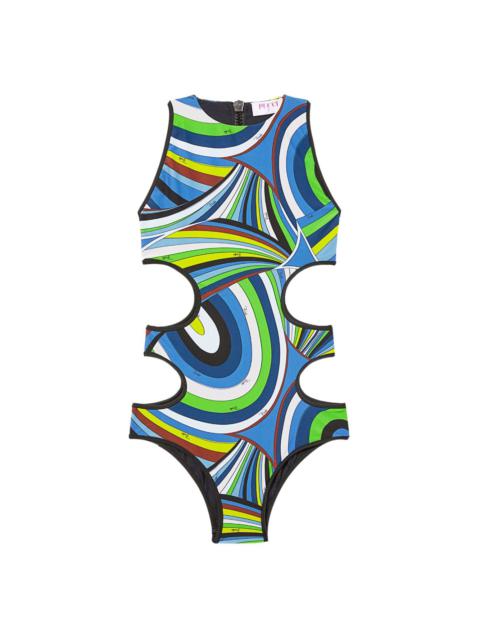 PUCCI wave-print cut-out detailing swimsuit