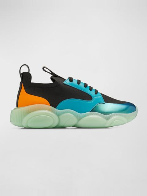 Moschino Men's Holographic Teddy Knit Runner Sneakers