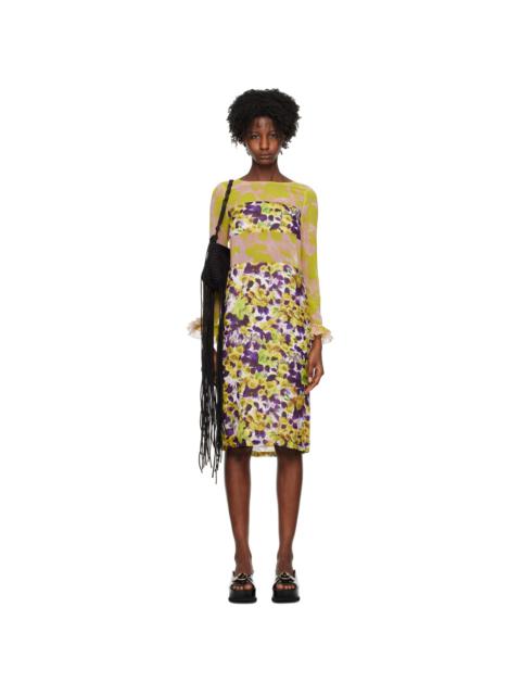 Yellow & Purple Dire Midi Dress