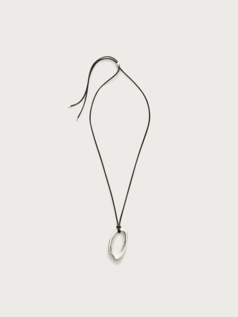 J.CREW Oval pendant necklace with leather cord