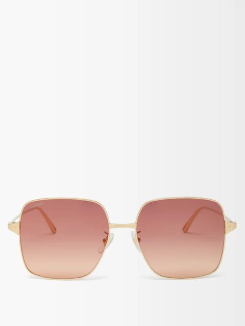 Santos de Cartier square-frame metal sunglasses