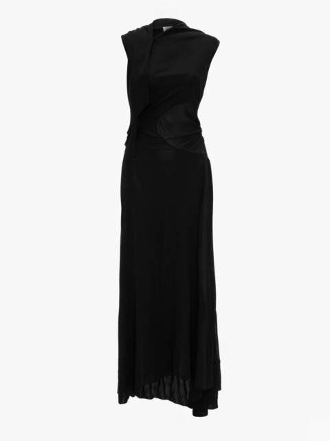 Victoria Beckham Sleeveless Draped Panel Dress In Black