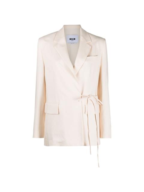 MSGM single-breasted tie-fastening blazer