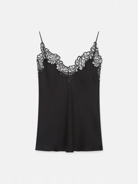 Scribbled Lace Satin Cami