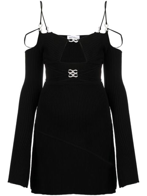 MACH & MACH crystal-embellished bow mini dress