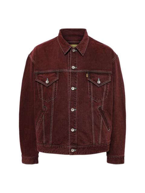 doublet contrast-stitching denim jacket