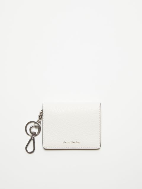Folded leather wallet - White