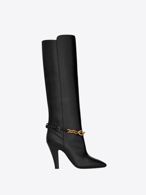 SAINT LAURENT le maillon boots in smooth leather
