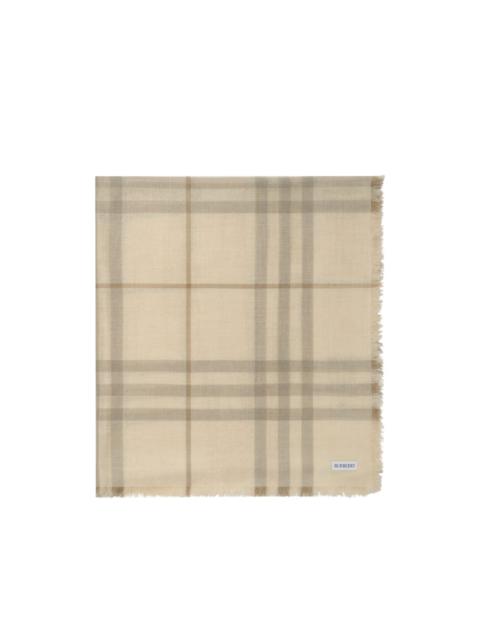Burberry wide reversible Check wool silk scarf