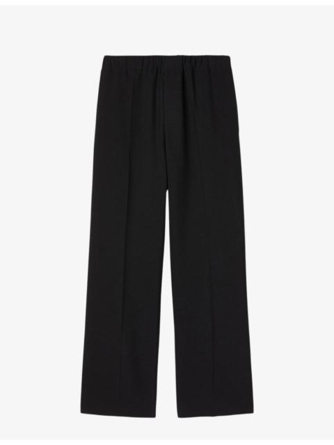 Sandro Elasticated-waist wide-leg stretch-woven trousers