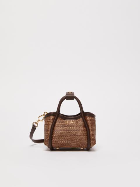 Max Mara MARINESTRAWXXS Jacquard raffia-effect fabric mini Marine bag