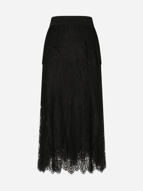 Long chantilly lace skirt