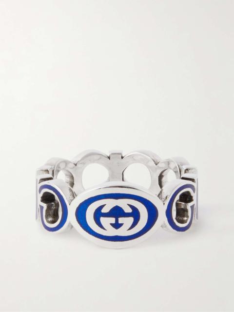 GUCCI Silver and Enamel Ring