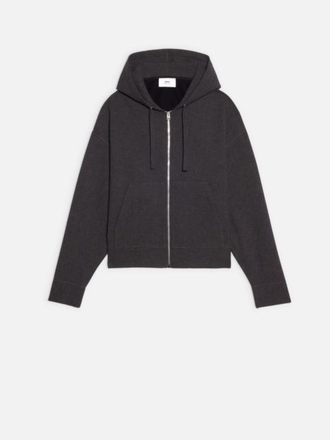 AMI Paris Wool Viscose Zipped Hooded Jacket
