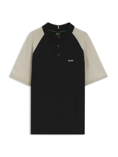 BOSS ACTIVE COLOR-BLOCKED KNIT POLO