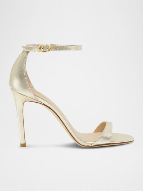 Stuart Weitzman Nudist Metallic Ankle-Strap Sandals