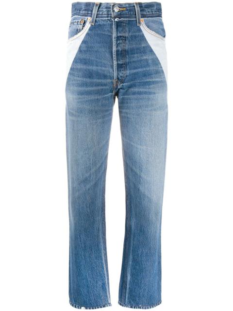 panelled straight leg jeans