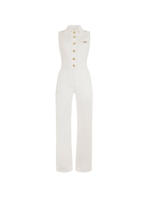 ELISABETTA FRANCHI logo-detail denim jumpsuit