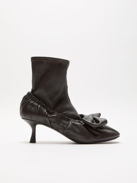 Acne Studios Leather bow ankle boots - Dark brown