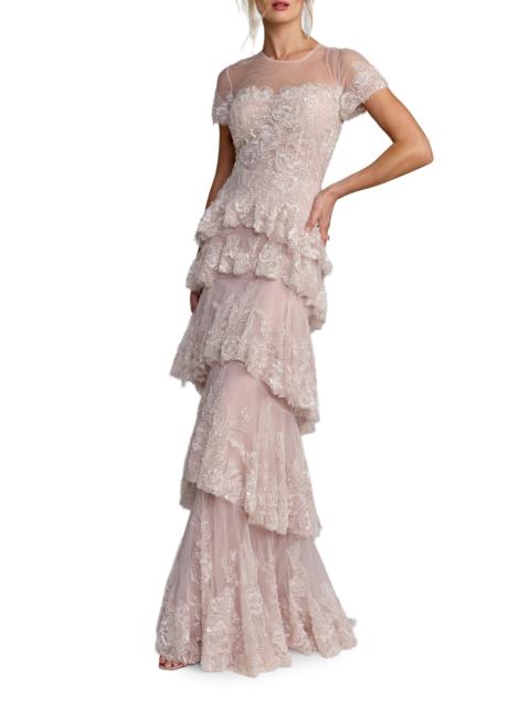 MAC DUGGAL Women's Embellished Tiered Gown - Rose Multi