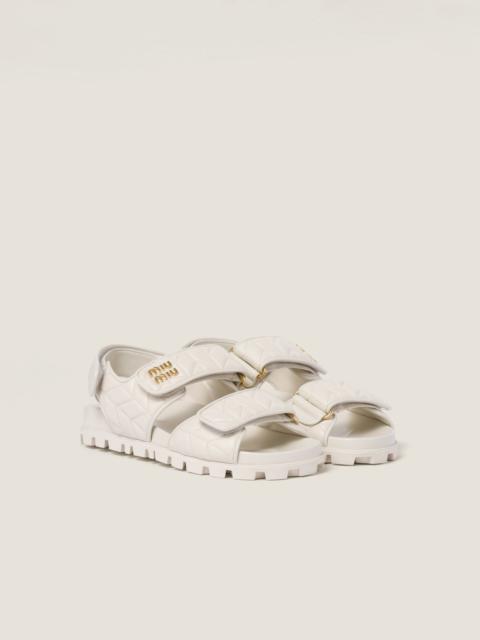 Miu Miu Sporty matelassé nappa leather sandals