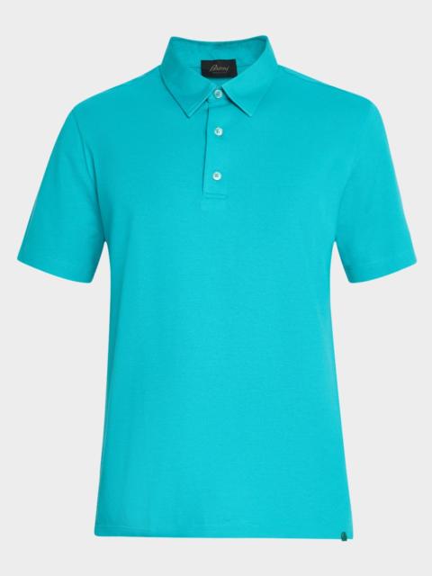 Brioni Men's Jersey Pique Polo Shirt