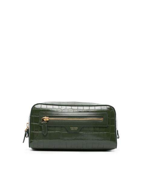 TOM FORD crocodile-embossed leather clutch bag