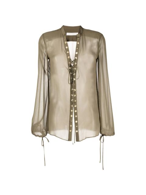 Dion Lee eyelet sheer lace top