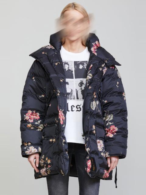 R13 UPSIDE-DOWN COAT - FLORAL ON BLACK | r13 | REVERSIBLE