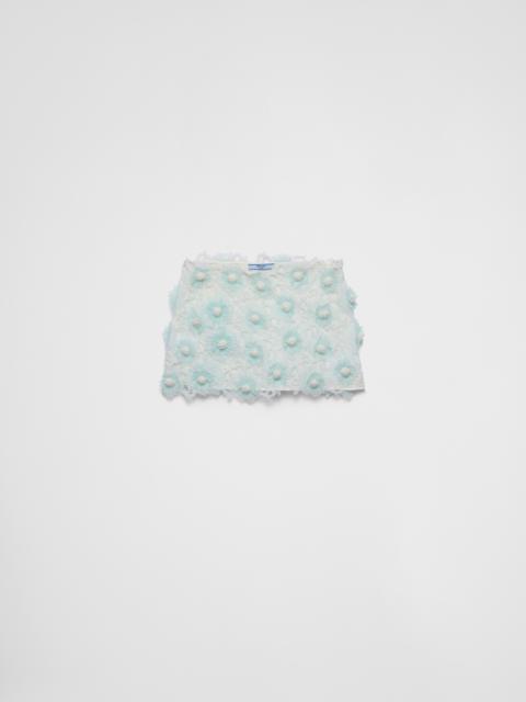 Prada Floral guipure lace miniskirt