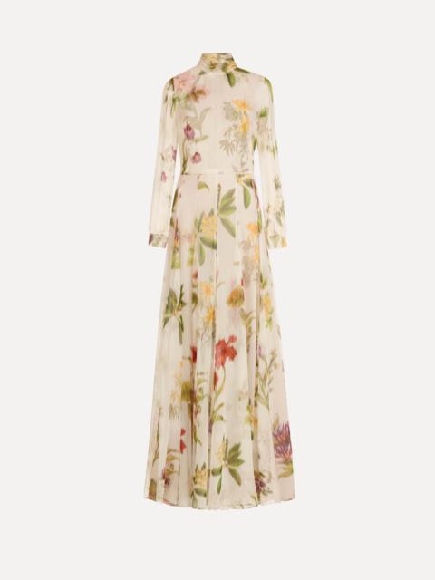 Oscar de la Renta CHINÉ DOMINICAN MIXED-FLORAL CHIFFON GOWN