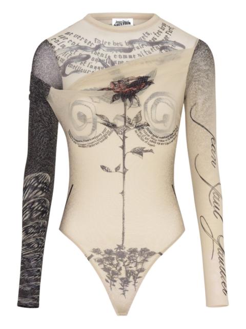 Jean Paul Gaultier double layer printed bodysuit
