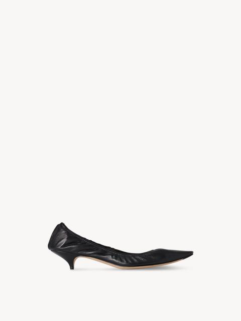 The Row Liisa Kitten Heel in Leather