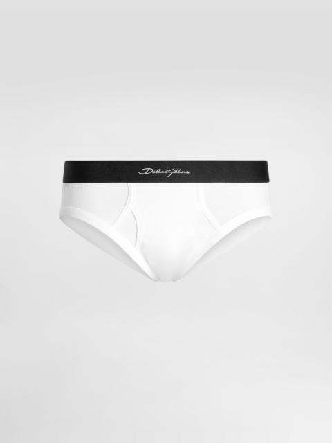 Dolce & Gabbana Mid-rise briefs in two-way stretch cotton jersey