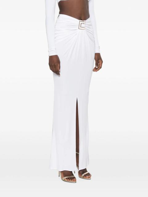 ELISABETTA FRANCHI Elisabetta Franchi Logo-plaque Ruched Maxi Skirt