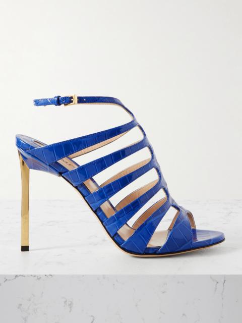 TOM FORD Carine Croc-effect Patent-leather Sandals