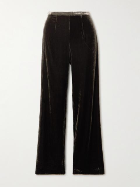 LE KASHA San Polo Velvet Wide-leg Pants