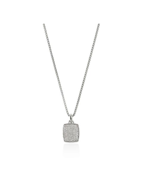 JOHN HARDY Tag Necklace, Silver, Diamonds, 1.7MM
