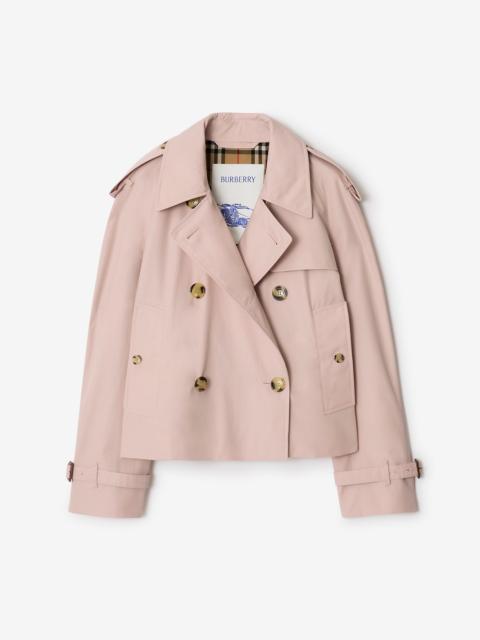 Burberry Cropped Tropical Gabardine Mayfair Trench Jacket