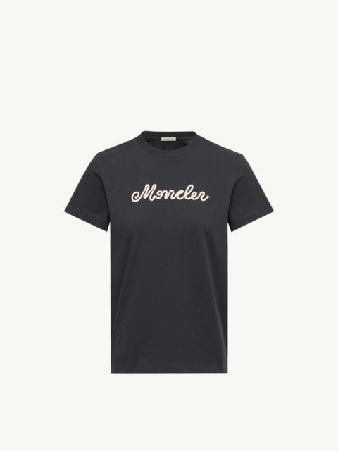 Moncler Logo Embroidery Cotton T-Shirt