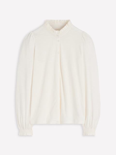 BODEN Effie Smocked Detail Shirt-Ivory