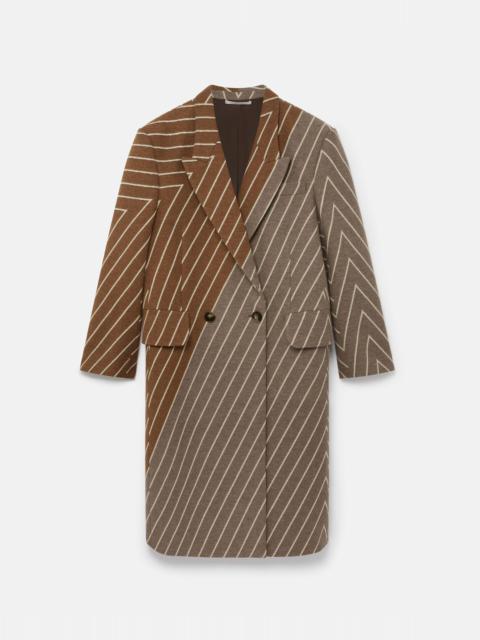 Stella McCartney Variegated Stripe Double-Breasted Long Coat