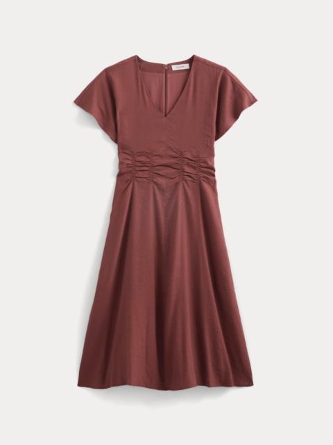 EVERLANE CINCHED DRESS IN STRETCH LINEN