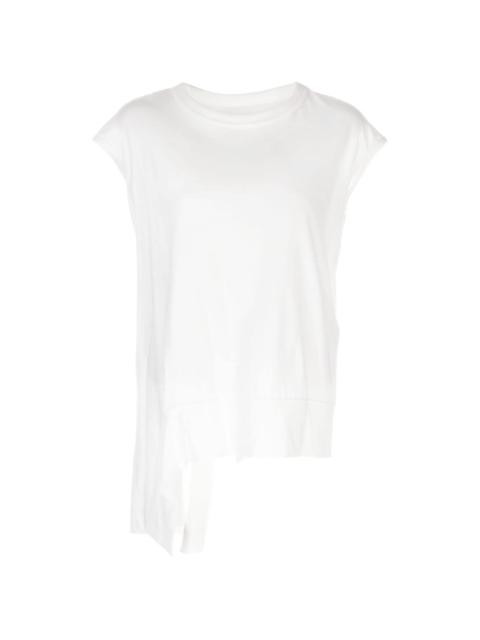 asymmetric-hem cotton T-shirt