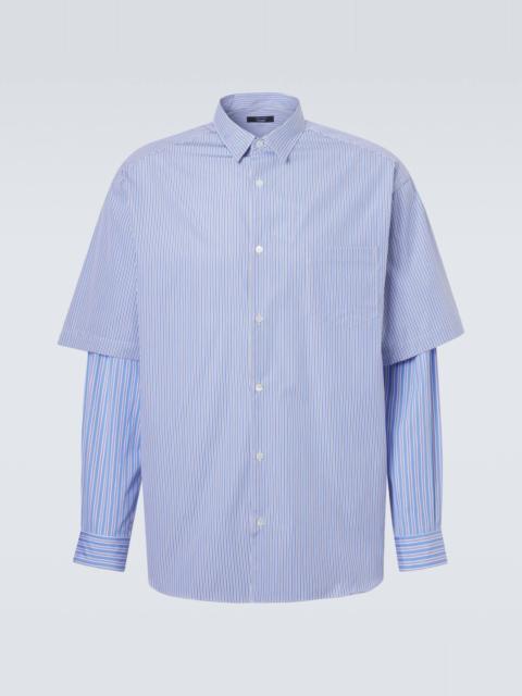 Comme des Garçons Homme Layered striped cotton poplin shirt