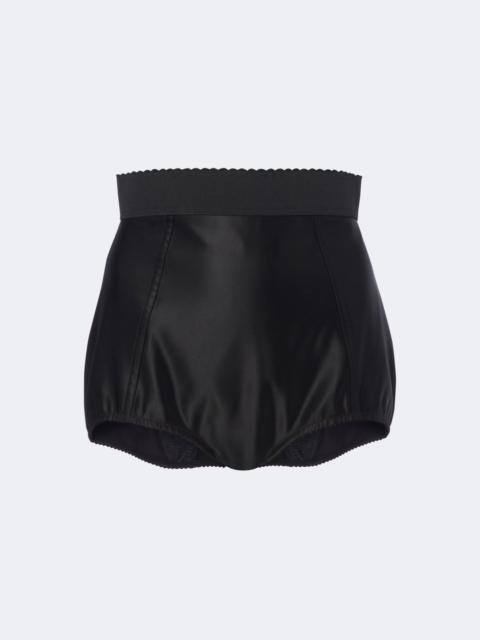 Dolce & Gabbana Scalloped satin micro shorts