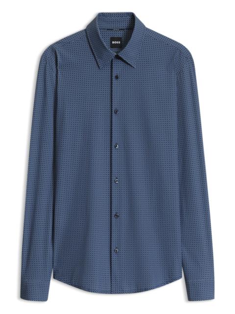 BOSS SLIM-FIT SHIRT IN PRINTED PERFORMANCE-STRETCH JERSEY