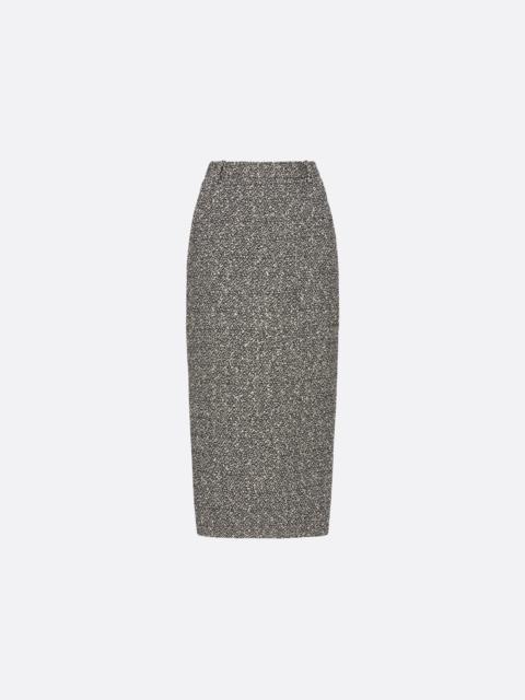 Alessandra Rich MELANGE SEQUIN TWEED MIDI SKIRT