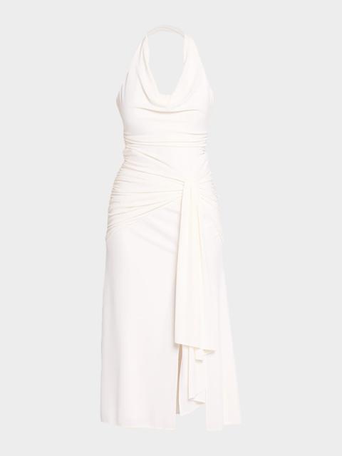 Cinq à Sept Kaia Draped Halter Midi Dress