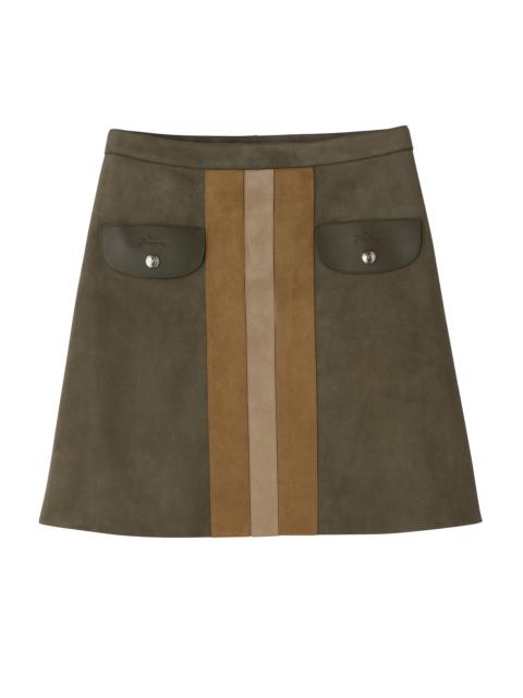 Longchamp Skirt Khaki - Leather